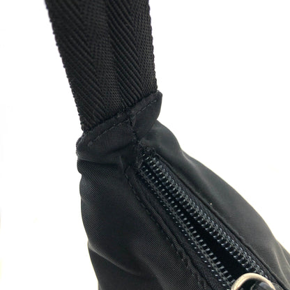 PRADA Triangle Logo Nylon Handbag Hobobag Black Vintage 7rgvu7