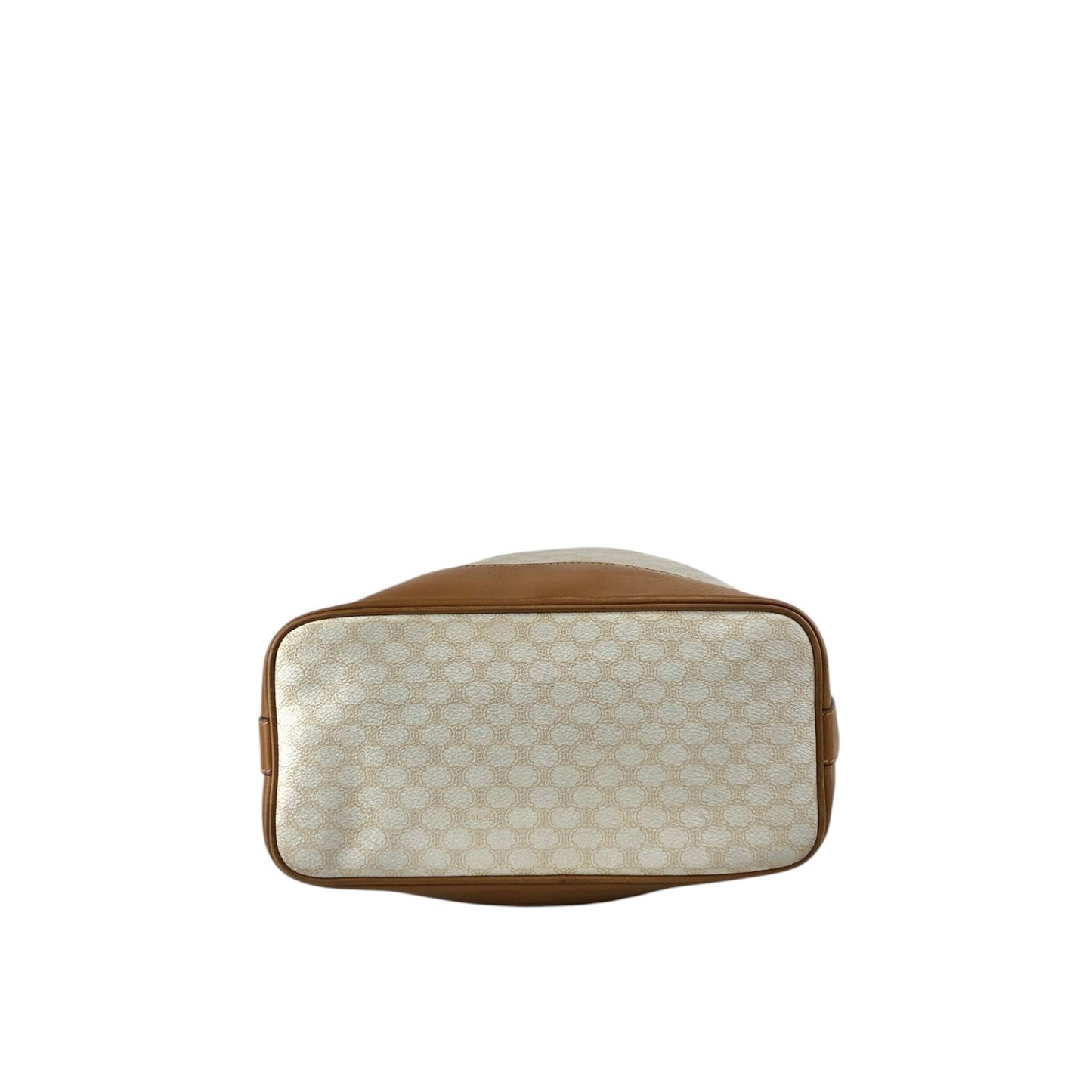 CELINE Macadam  Blason Drawstring  Shoulder bag White Vintage 6vdzju