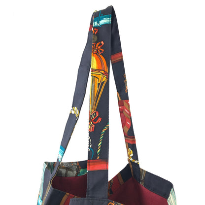 HERMES Silk Foldable Eco Silky Pop Totebag Black Vintage 7ztzeb