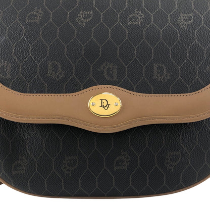 Christian Dior Honeycomb Pattern Logo Shoulder bag Black Vintage 4amtif