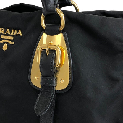 PRADA Logo Two-way Handbag Shoulder bag Black Vintage 7axa82