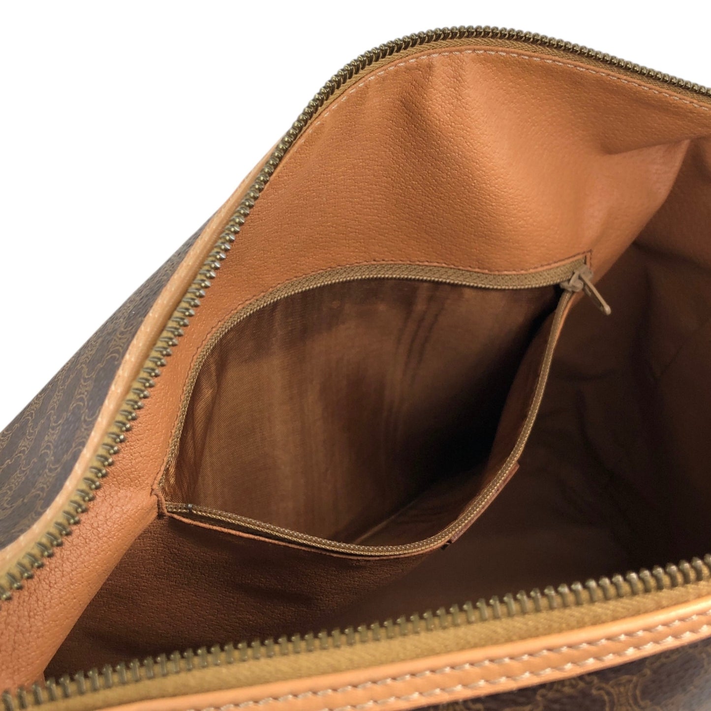 CELINE Macadam Blason Shoulder bag Brown Vintage  g3s2vt