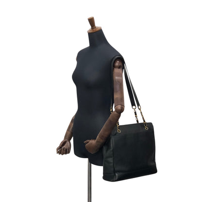 CHANEL Coco Mark Chain Shoulder bag Black Vintage gph8sd
