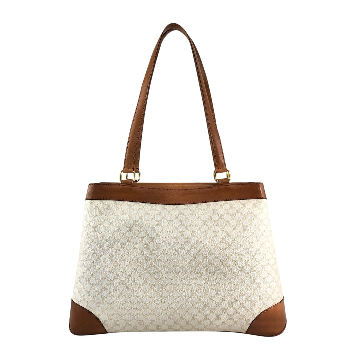 CELINE Macadam Blason Handbag White Vintage jebkgk