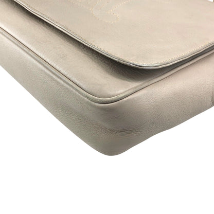 CELINE Triomphe Chain Shoulder bag Beige Vintage em4s7t