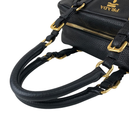 PRADA Logo Handbag Black Vintage nn2dx6