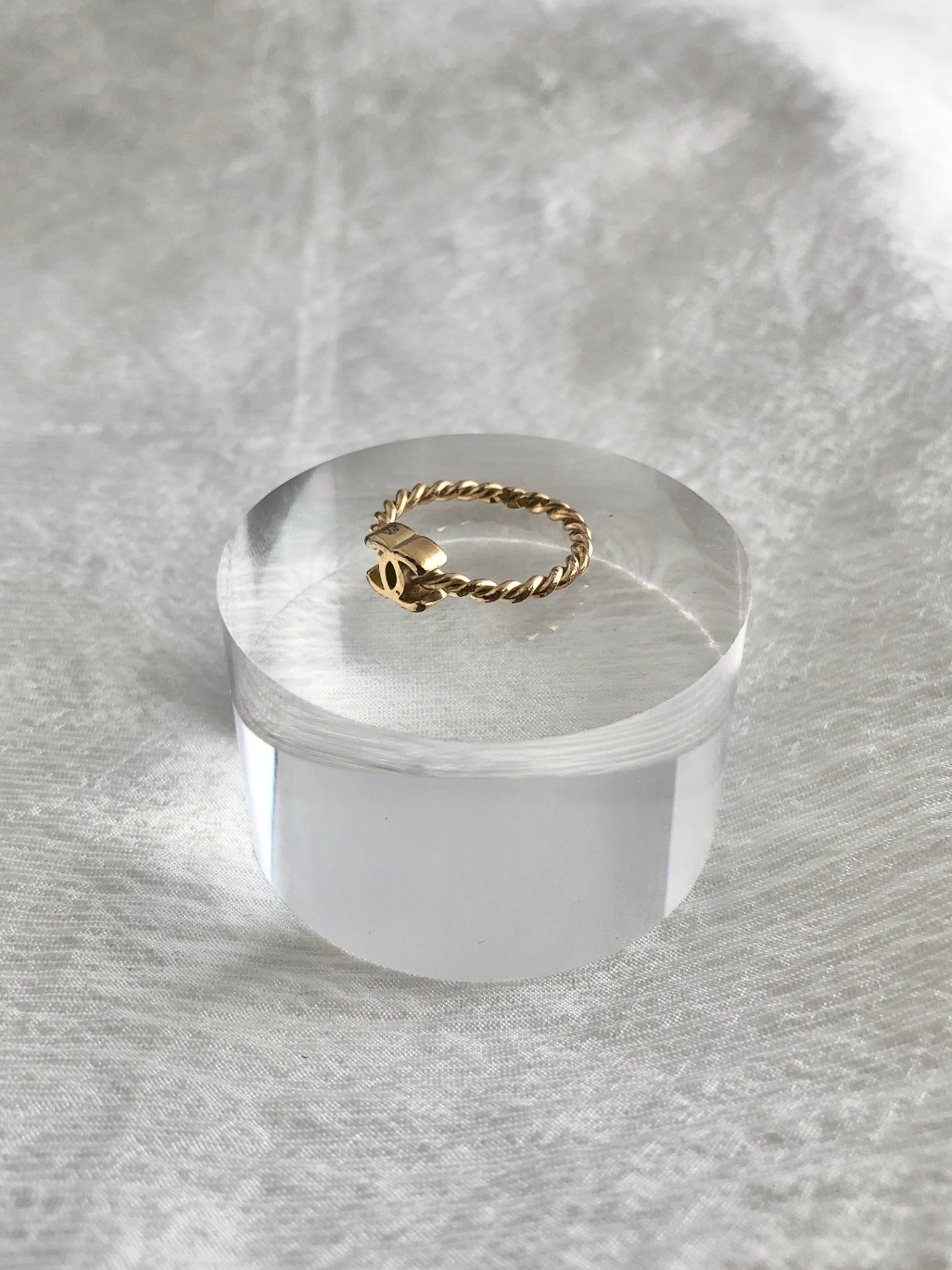 CHANEL Coco Mark Ring Gold Vintage pdxxgx