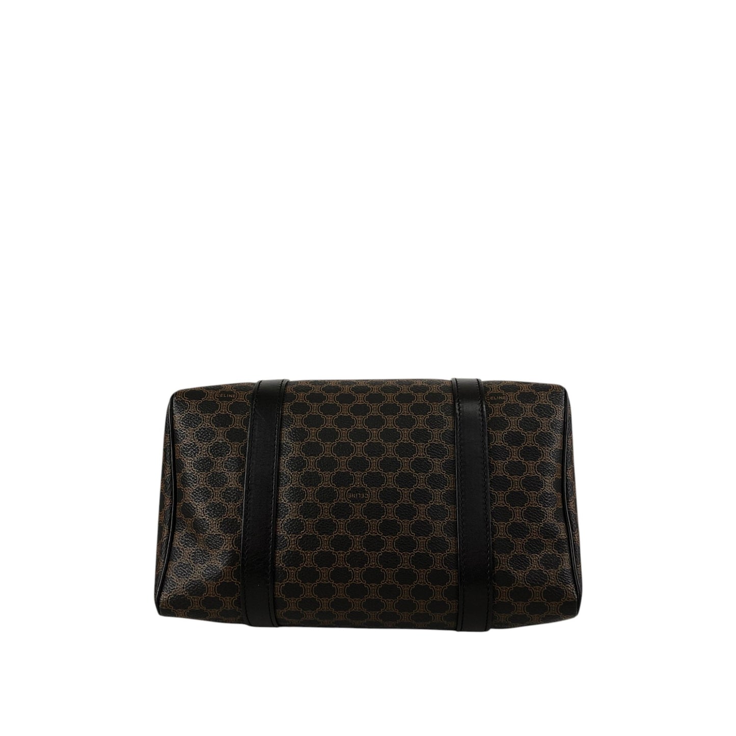 CELINE Macadam Blason Small Boston bag Handbag Black Vintage 5whgfy