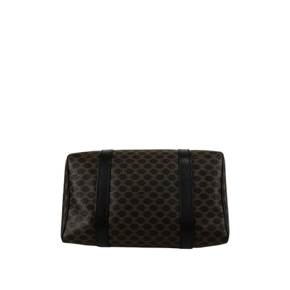 CELINE Macadam Blason Small Boston bag Handbag Black Vintage 5whgfy