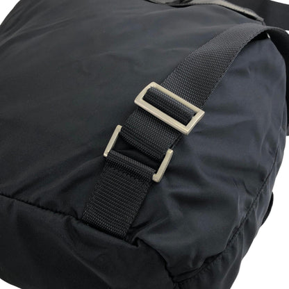 PRADA Triangle Logo Double Pocket Nylon Backpack Black Vintage irmwsy