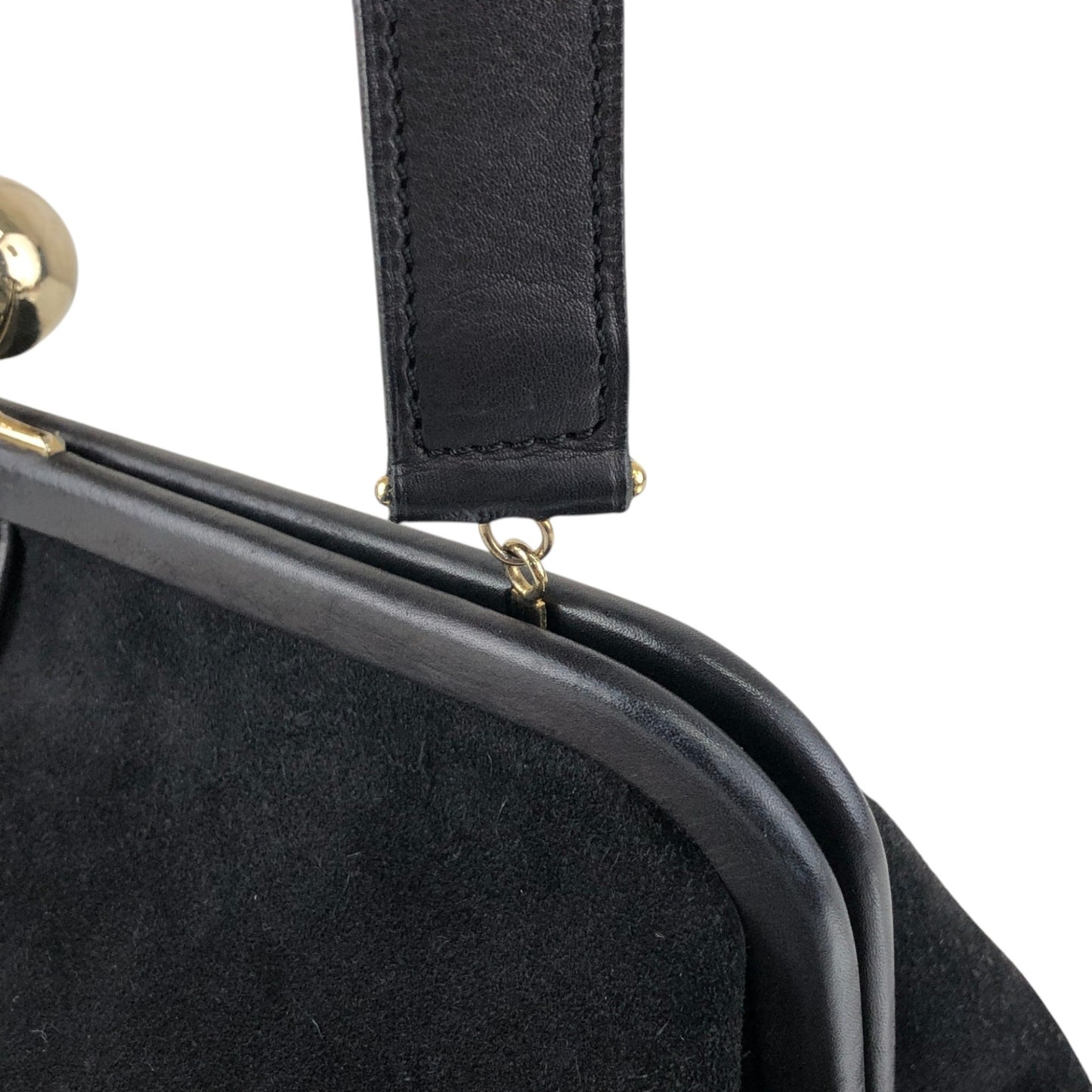 CELINE Triomphe Metal Closure Shoulder bag Black Vintage vxya2a