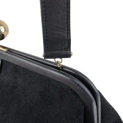 CELINE Triomphe Metal Closure Shoulder bag Black Vintage vxya2a