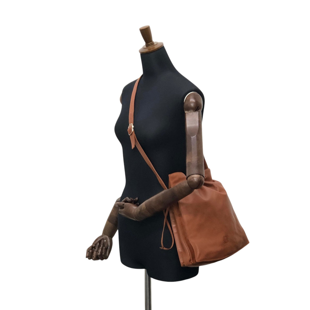 LOEWE Anagram Drawstring Shoulder bag Brown Vintage pyzej6