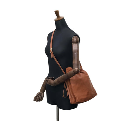 LOEWE Anagram Drawstring Shoulder bag Brown Vintage pyzej6