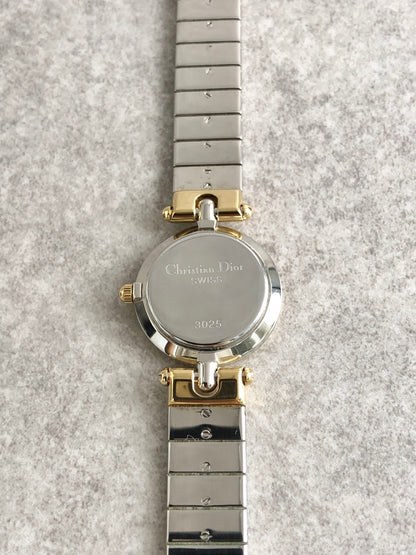 Christian Dior Quartz Watch Silver×Gold 3025 Vintage y5w3g6