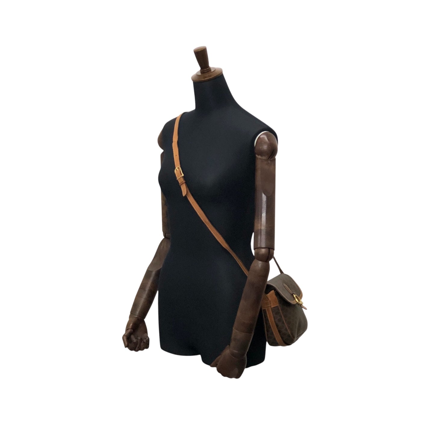 CELINE Macadam Horse Bit Shoulder bag Brown Vintage ydcmjg