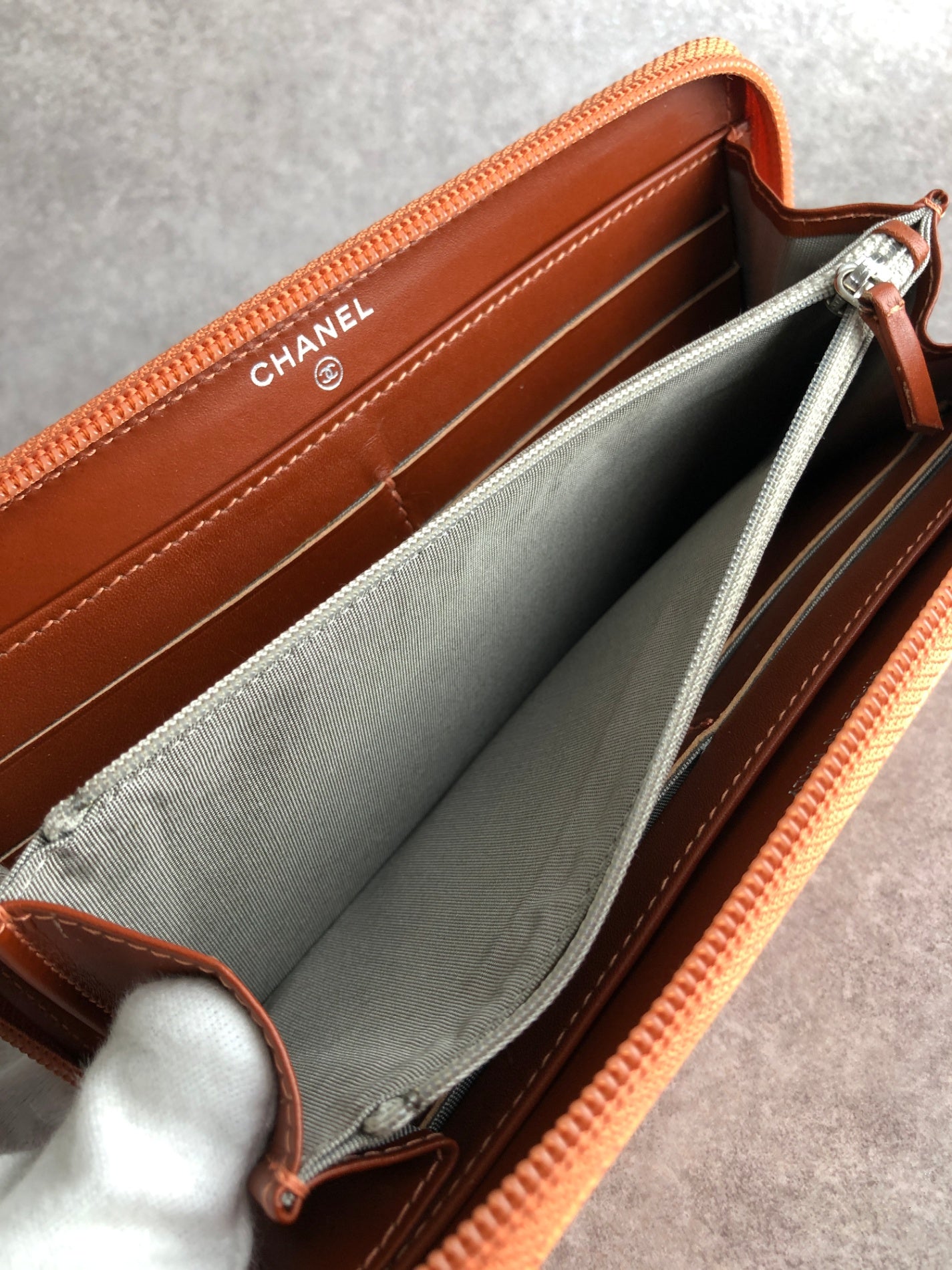 CHANEL Coco Mark Long Wallet Brown Vintage jrtiha