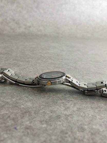 Yves Saint Laurent YSL Logo Watch Silver×Blue 5421-H13855Y Vintage r2mjrn