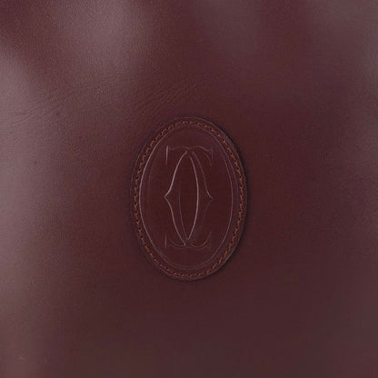 Cartier Logo Embossed Shoulder bag Bordeaux Vintage p8xu57