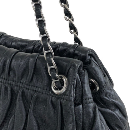 PRADA Logo Lock Chain Shoulder bag Black Vintage v87v8v