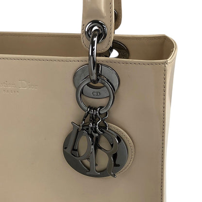 Christian Dior Lady Dior Logo Embossed Handbag Beige Vintage rnt3g4