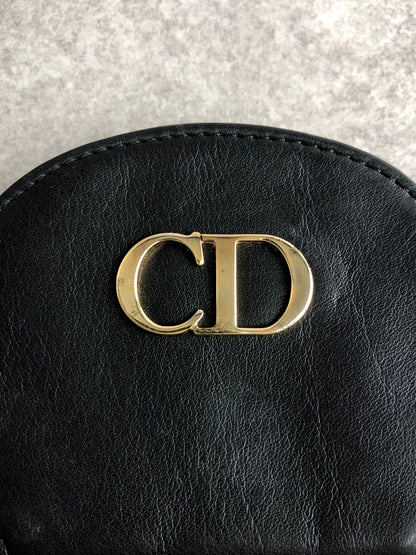 Christian Dior CD Logo Coin Purse Black Vintage x42avr