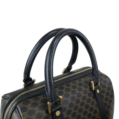 CELINE Macadam Small Boston bag Handbag Black Vintage py4p2e