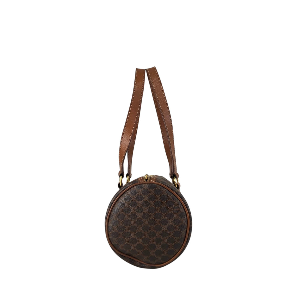 CELINE Macadam Blason Handbag Brown Vintage d6ntg2