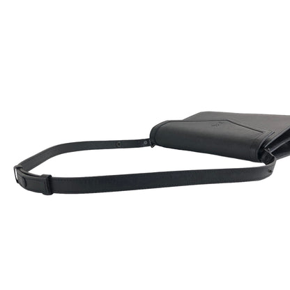 Yves Saint Laurent YSL Logo Leather Two-way Handbag Shoulder bag Black Vintage ffwsya