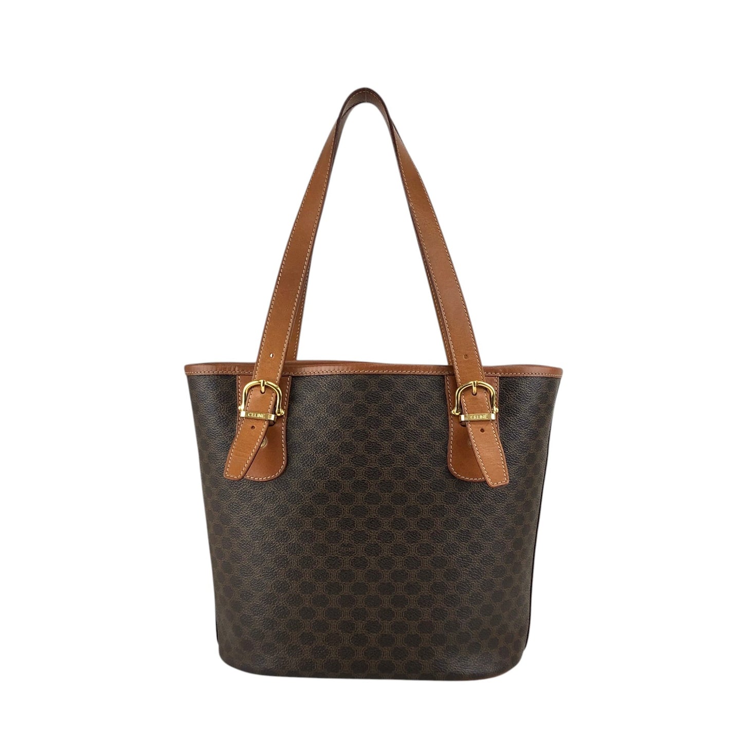 CELINE Macadam Blason Handbag Totebag Brown Vintage yemzhg