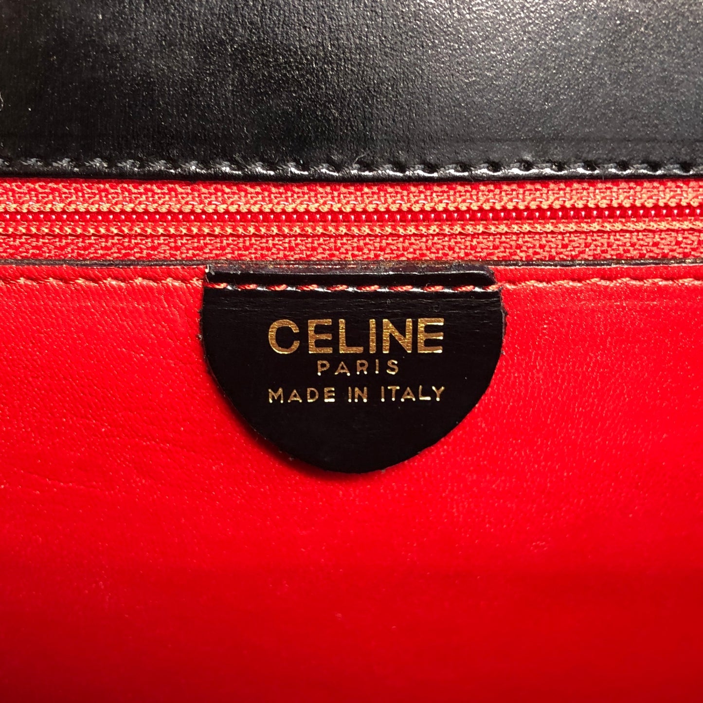 CELINE Horse Bit Double Flap Handbag Black Vintage eysscs