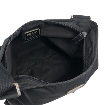PRADA Tessuto Triangle Logo Shoulder bag Black Vintage cgen7x