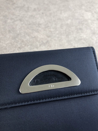 Christian Dior CD Logo Folded Wallet Navy Vintage 3mutvv