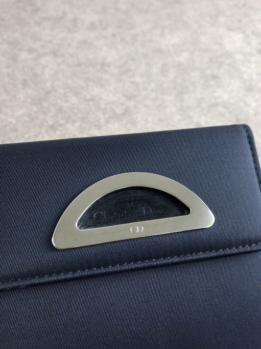 Christian Dior CD Logo Folded Wallet Navy Vintage 3mutvv