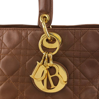 Christian Dior Lady Dior Cannage Two-way Handbag Shoulder bag Brown Vintage 8c3nvp