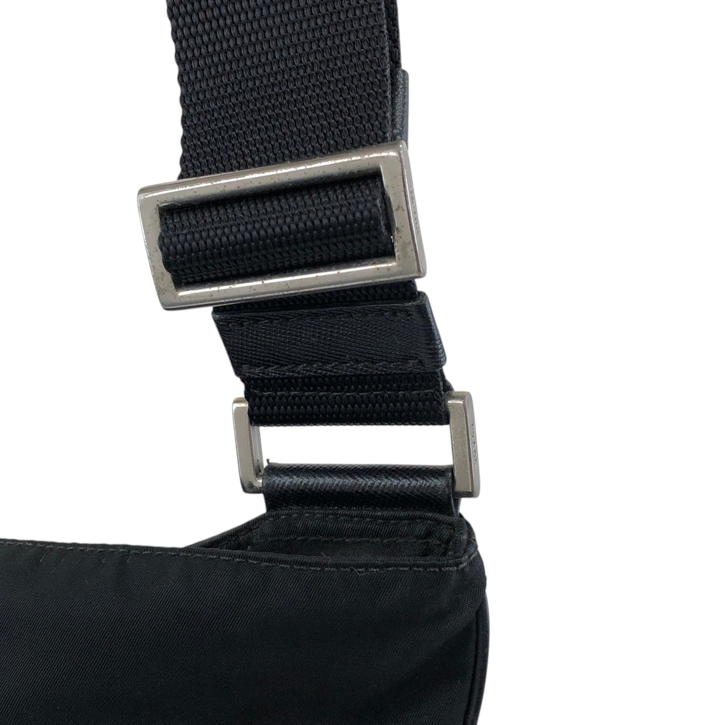 PRADA Tessuto Triangle Logo Shoulder bag Black Vintage jxt8gd