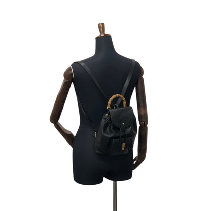 GUCCI Bamboo Backpack Black Vintage tfjt8e