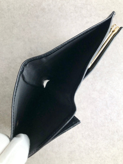 CELINE Blason 金屬扣折疊錢包 黑色復古 pprgic