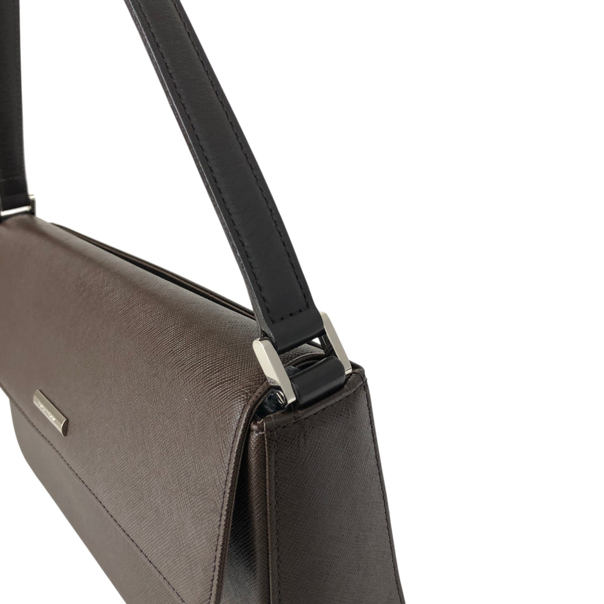 BURBERRY Logo Shoulder bag Brown Vintage hp7jmm