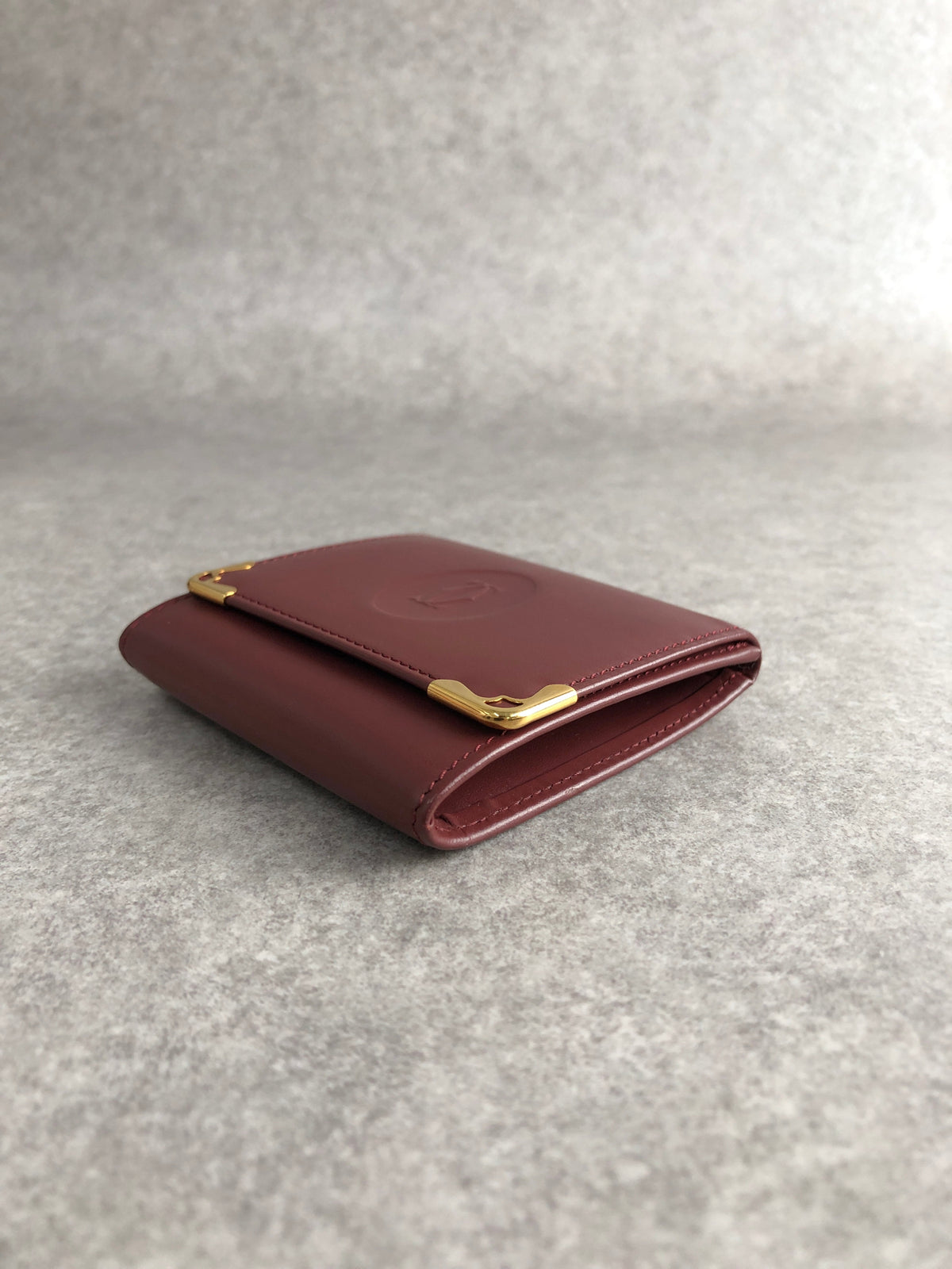 Cartier Logo Coin Purse Bordeaux Vintage e6ft7j