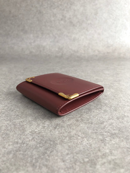 Cartier Logo Coin Purse Bordeaux Vintage e6ft7j