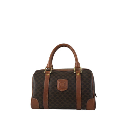 CELINE Macadam Blason Handbag Boston bag Brown Vintage sh72vd