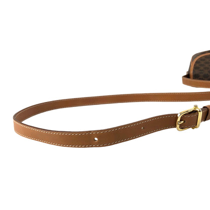 CELINE Macadam Blason Front Buckle Shoulder bag Brown Vintage 8vwf72