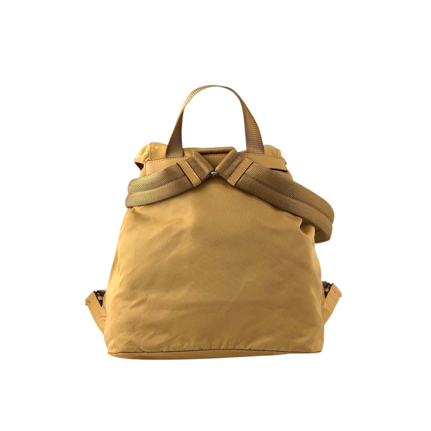 PRADA Tessuto Triangle Logo Backpack Yellow Vintage zmixxc