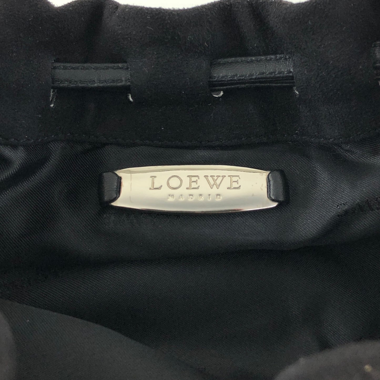 LOEWE Anagram Drawstring Small Handbag Black Vintage ysb4mf