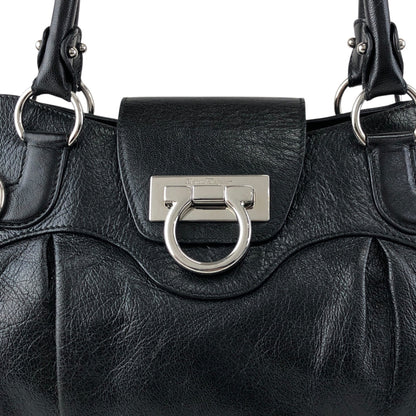 Salvatore Ferragamo Gancini Handbag Black Vintage igucky