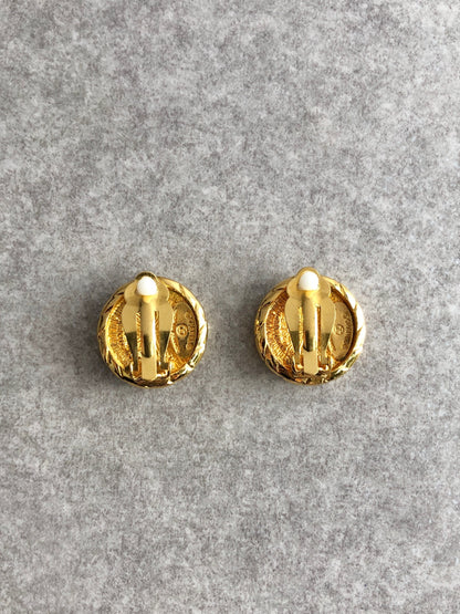 CHANEL Coco Mark Earrings Gold Vintage mmanki