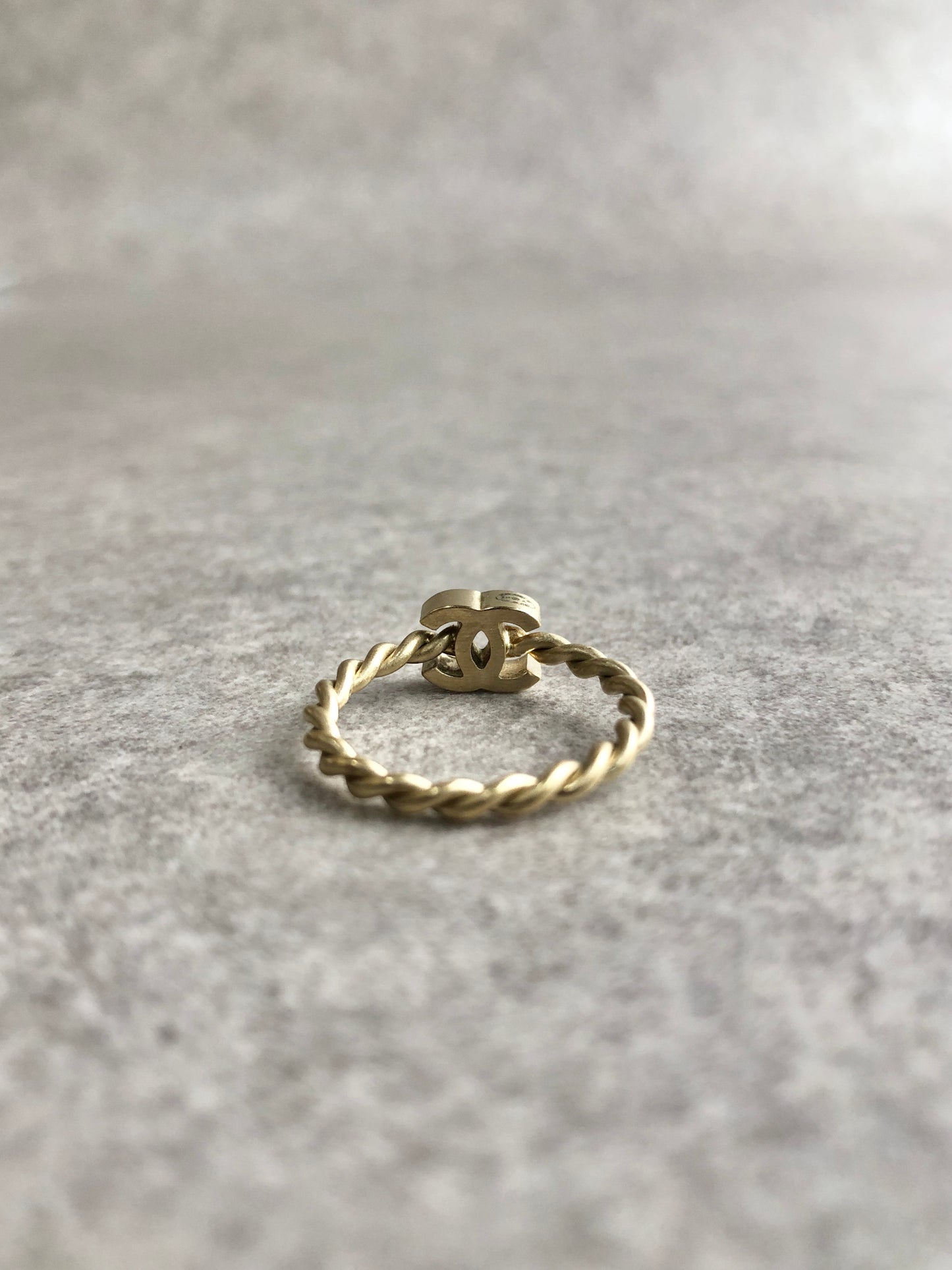CHANEL Coco Mark Ring Gold Vintage 3gb3t5