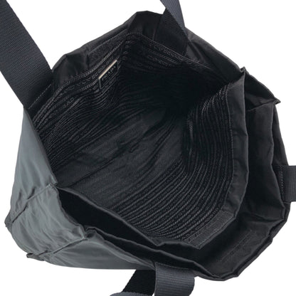 PRADA Tessuto Triangle Logo Totebag Black Vintage cxjc8u