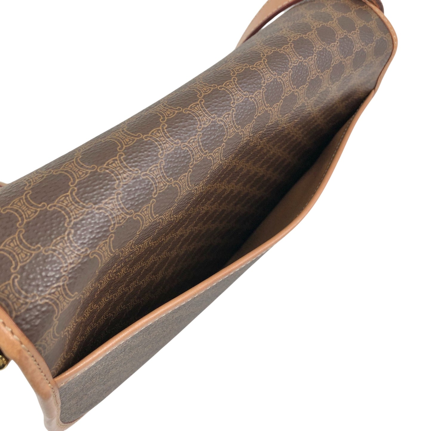 CELINE Macadam Blason Shoulder bag Brown Vintage mgt7zs